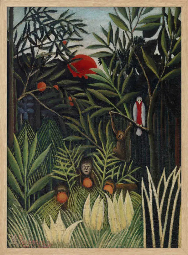 Monkeys And Parrot In The Virgin Forest Henri Rousseau