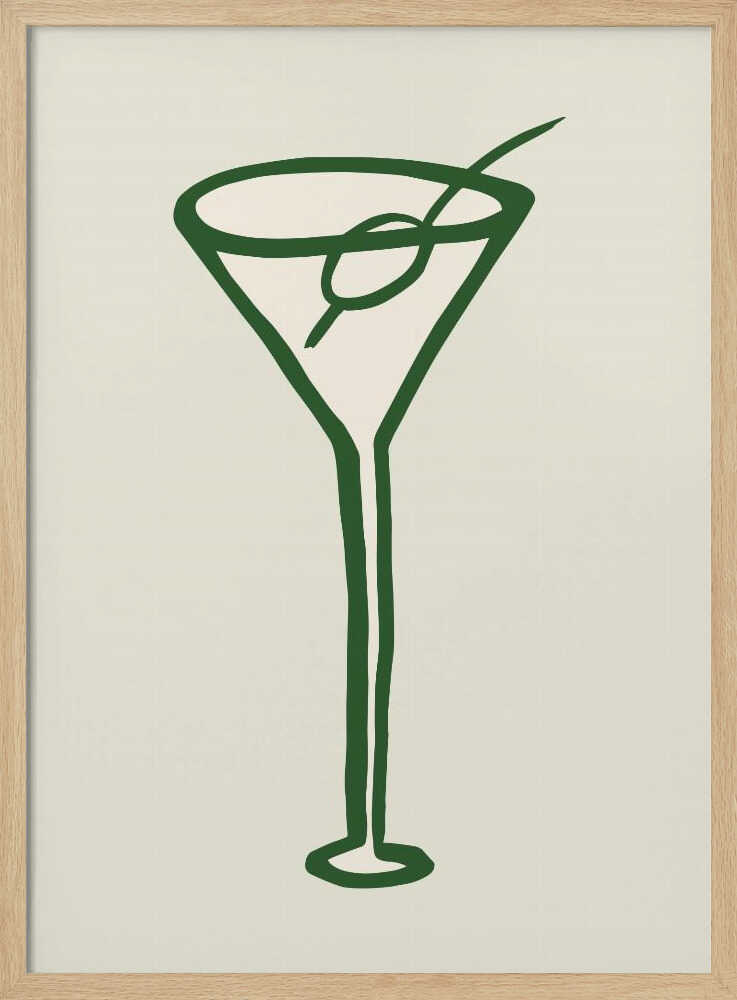 Classic Green Martini Art Print UK — Food Fresh Wall Art — Kitchen — Wall It All Prints