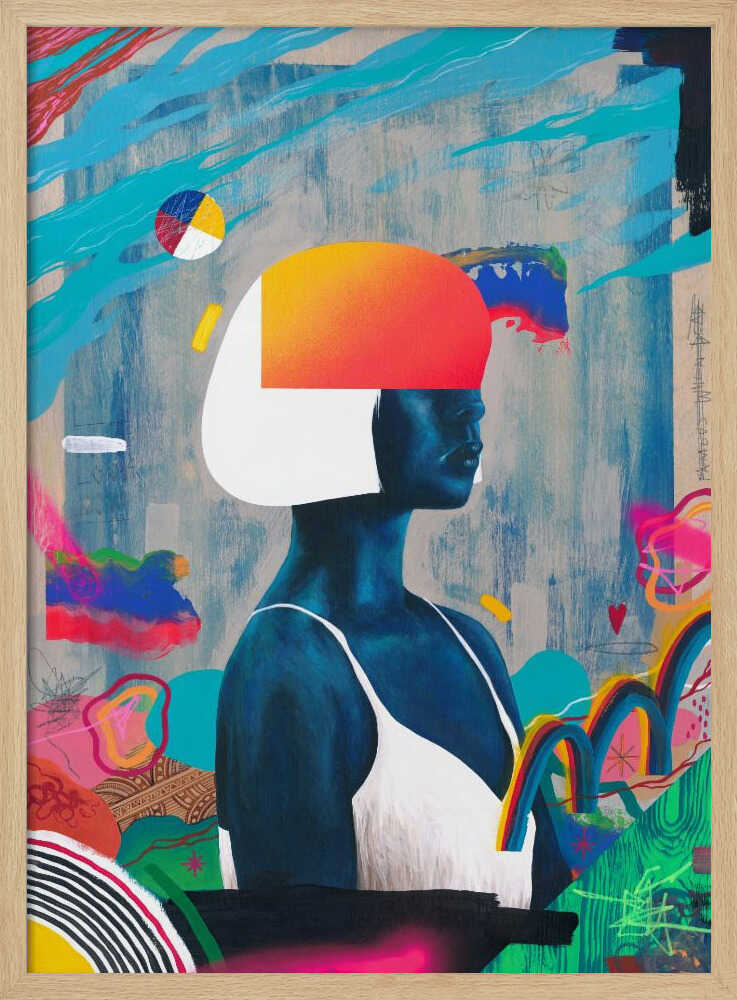 Vibrant Abstract Woman Art Print UK — Portrait Vibrant Wall Art — Living Room — Wall It All Prints