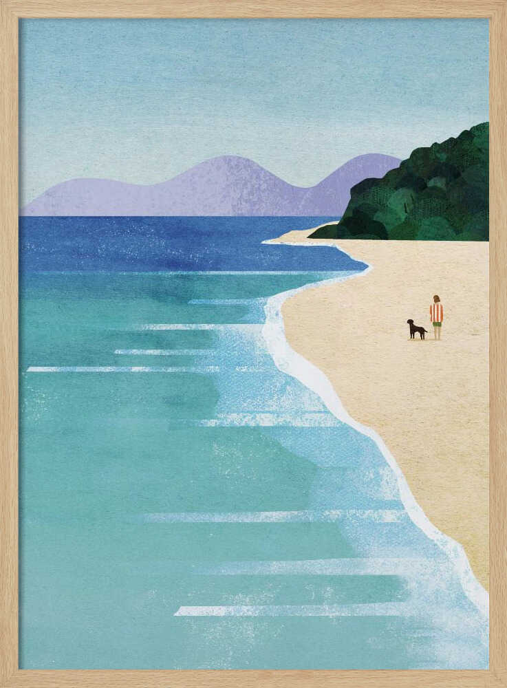 Serene Beach Walk Art Print UK — Portrait Vibrant Wall Art — Living Room — Wall It All Prints