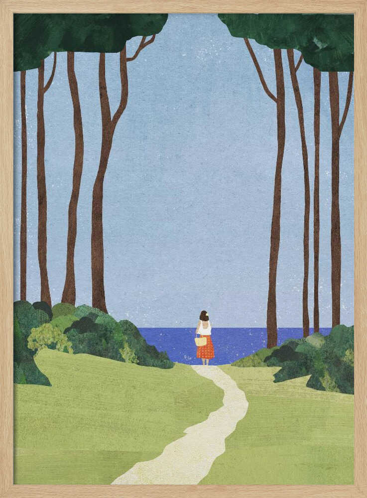 Path To The Ocean Art Print UK — Portrait Vibrant Wall Art — Living Room — Wall It All Prints