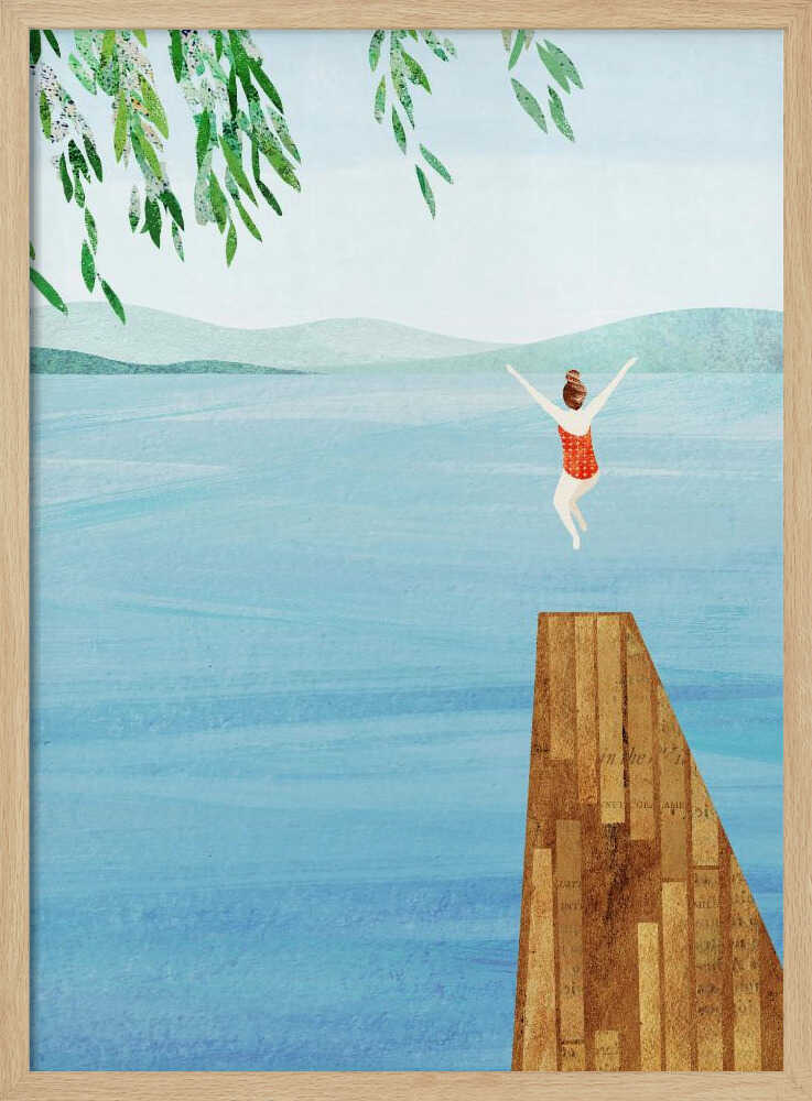Summer Lake Jump Art Print UK — Abstract Vibrant Wall Art — Living Room — Wall It All Prints