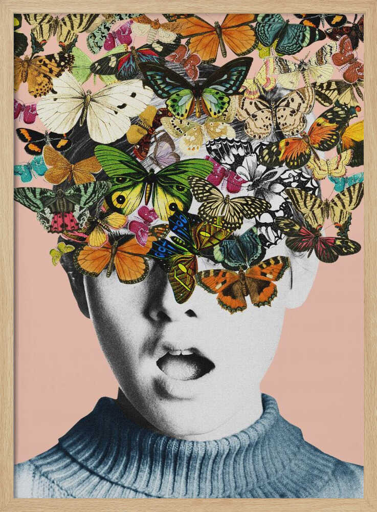 Butterfly Imagination Art Print UK — Botanical Vibrant Wall Art — Living Room — Wall It All Prints