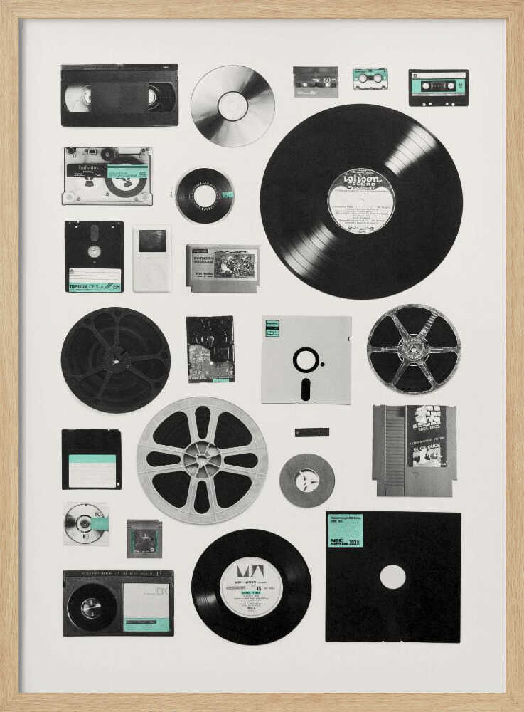 Analog Digital Memories Art Print UK — Abstract Vibrant Wall Art — Living Room — Wall It All Prints