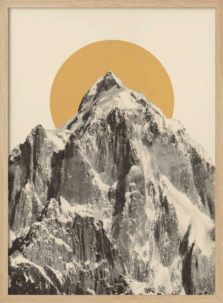 Golden Mountain Peak Art Print UK — Landscape Vibrant Wall Art — Living Room — Wall It All Prints