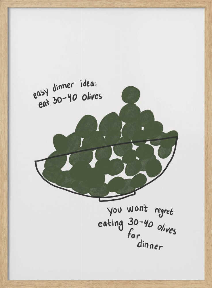 Olive Dinner Delight Art Print UK — Abstract Vibrant Wall Art — Kitchen — Wall It All Prints