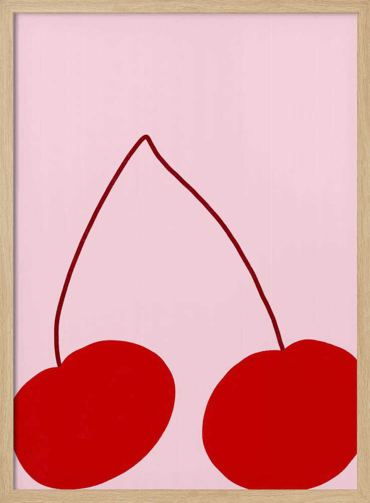 Cherry Duo Delight Art Print UK — Abstract Vibrant Wall Art — Kitchen — Wall It All Prints
