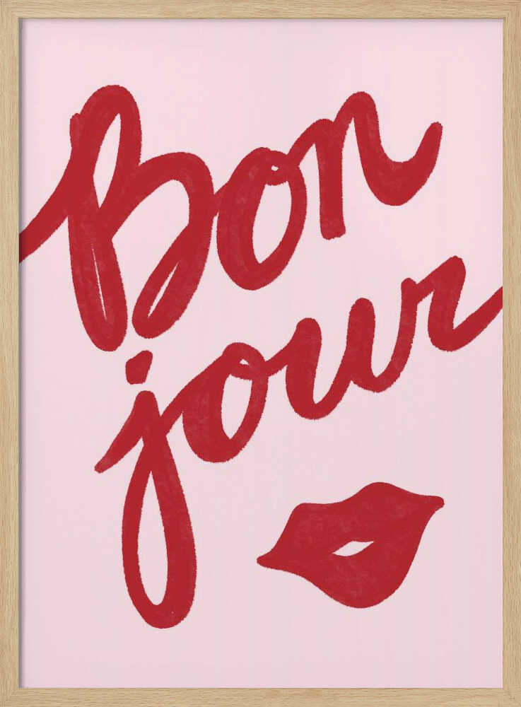 Bonjour Kiss Art Print UK — Abstract Minimal Wall Art — Office — Wall It All Prints