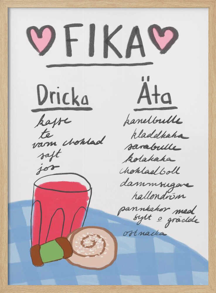 Swedish Fika Treats Art Print UK — Abstract Warm Wall Art — Kitchen — Wall It All Prints