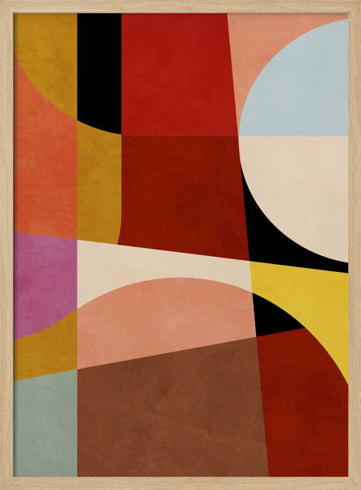 Warm Colors Bauhaus Geometry2 Art Print UK — Abstract Vibrant Wall Art — Living Room — Wall It All Prints