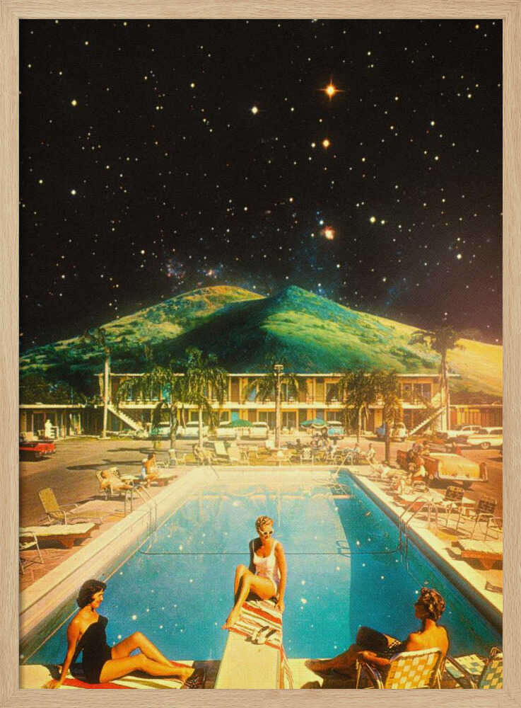 Space Pool Art Print UK — Portrait Warm Wall Art — Bathroom — Wall It All Prints