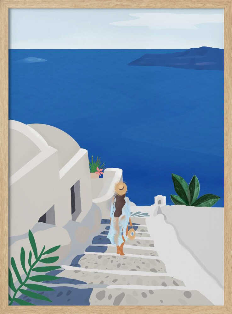 Into the Blue Art Print UK — Botanical Minimal Wall Art — Office — Wall It All Prints
