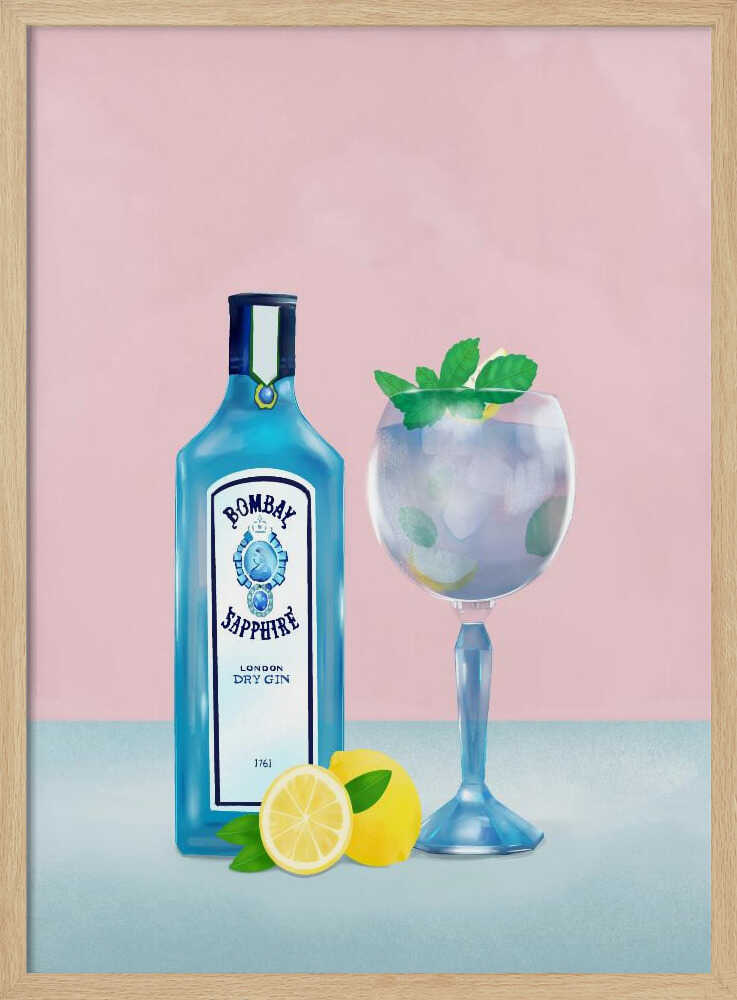 Gin Cocktail Art Print UK — Abstract Calm Wall Art — Kitchen — Wall It All Prints