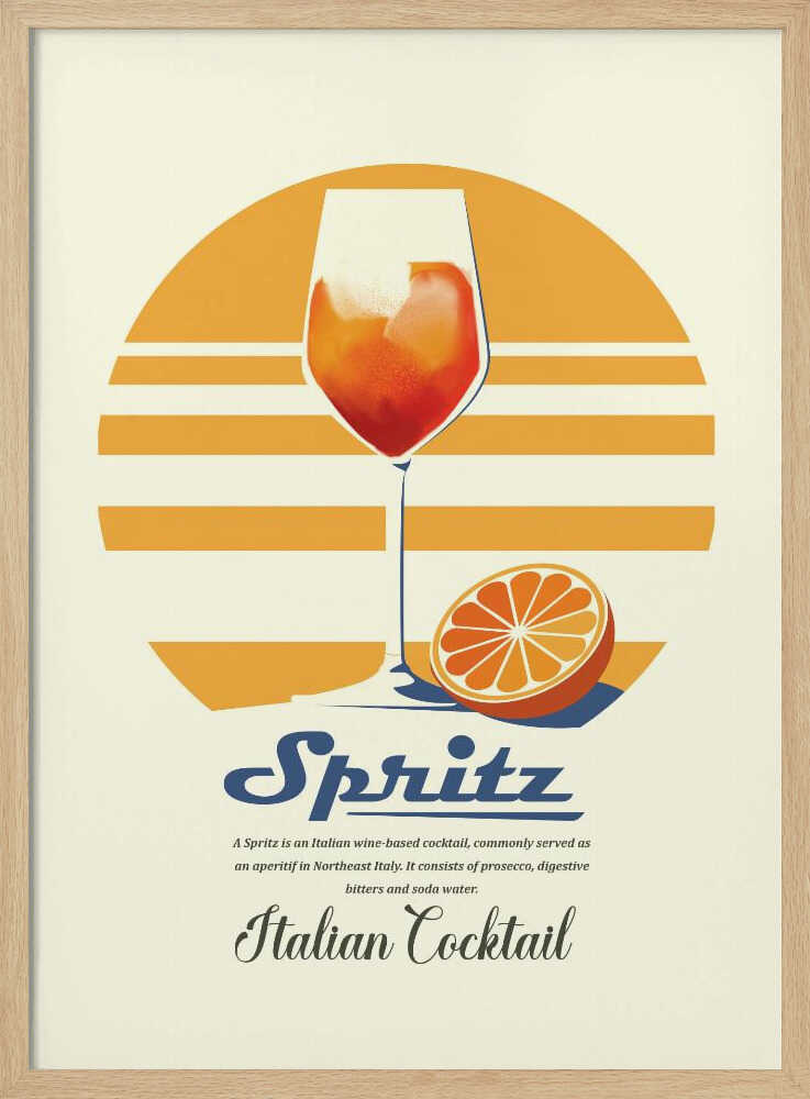 Spritz Italian Cocktail Art Print UK — Food Calm Wall Art — Kitchen — Wall It All Prints