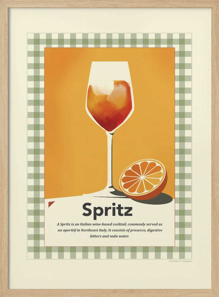 Vibrant Spritz Cocktail Art Print UK — Vintage Vibrant Wall Art — Kitchen — Wall It All Prints