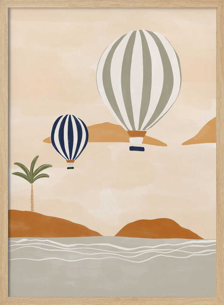 Dreamy Island Balloons Art Print UK — Abstract Vibrant Wall Art — Living Room — Wall It All Prints