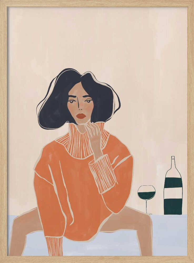 Orange Sweater Chic Art Print UK — Abstract Dark Wall Art — Kitchen — Wall It All Prints