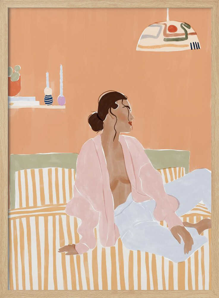 Relaxed Morning in Bedroom Art Print UK — Portrait Vibrant Wall Art — Bedroom — Wall It All Prints