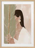 Elegant Woman Tropical Leaves
