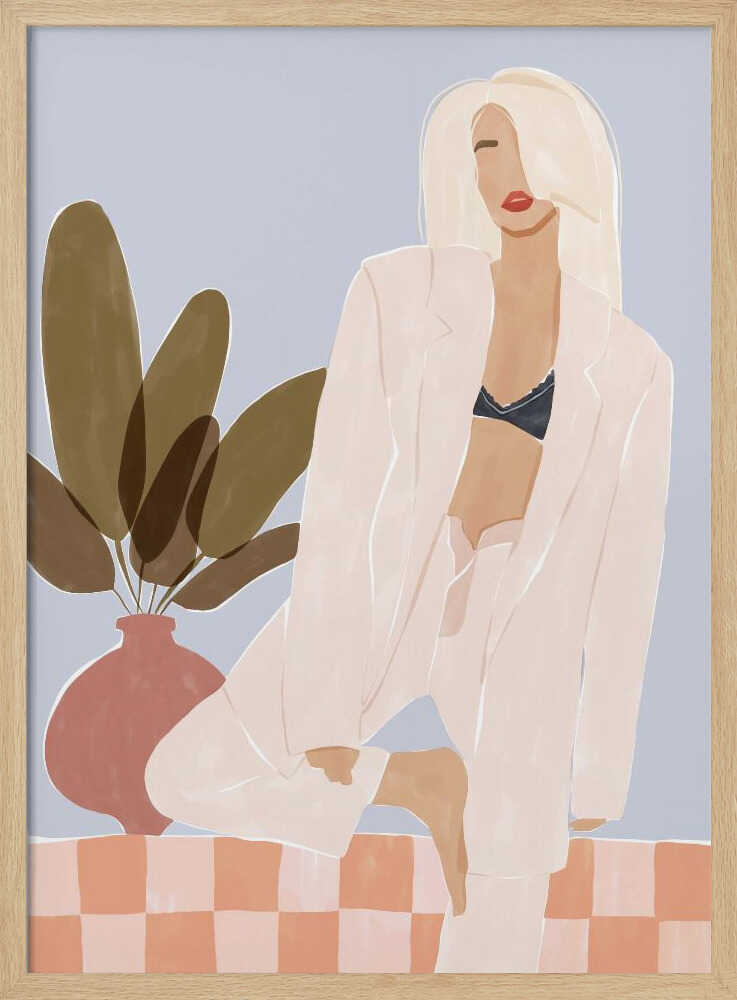Blonde Fashion Confidence Art Print UK — Japanese Vibrant Wall Art — Bathroom — Wall It All Prints