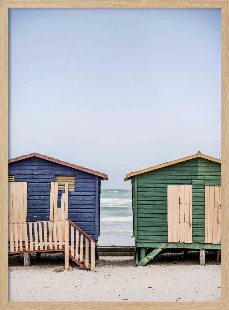 Coastal Huts Harmony Art Print UK — Landscape Calm Wall Art — Bedroom — Wall It All Prints