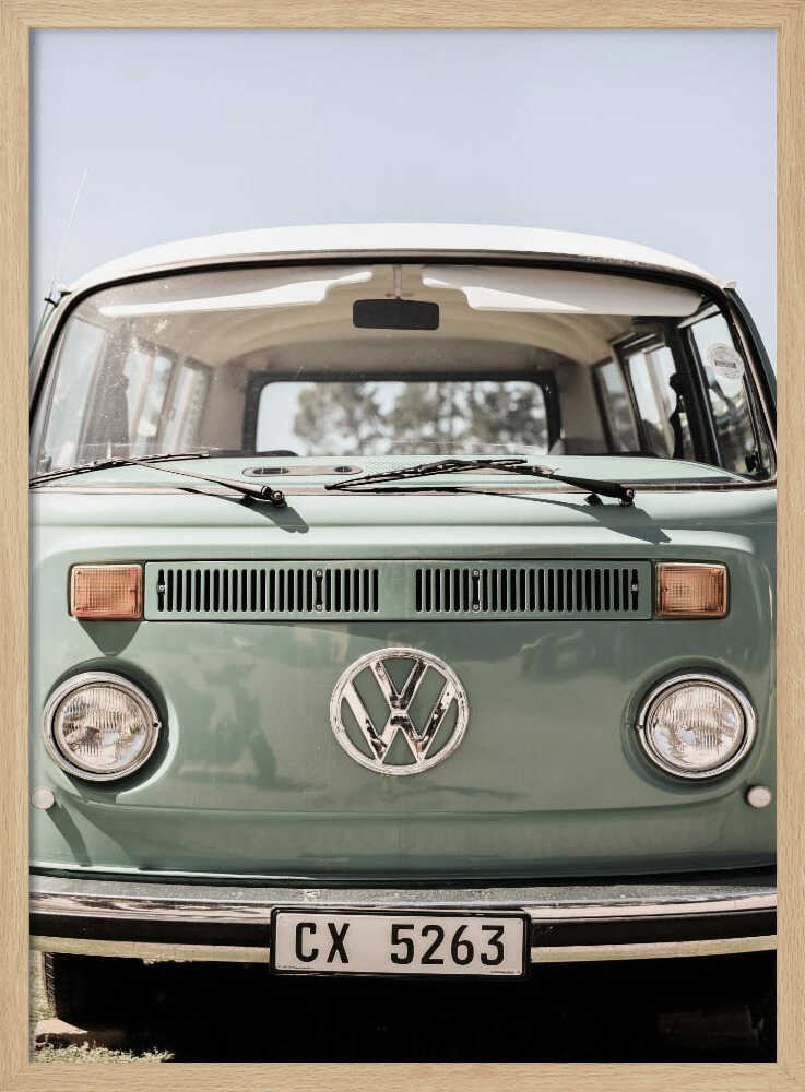 Classic Design In Soft Green Tones Cars Art Print UK — Vintage Fresh Wall Art — Living Room — Wall It All Prints