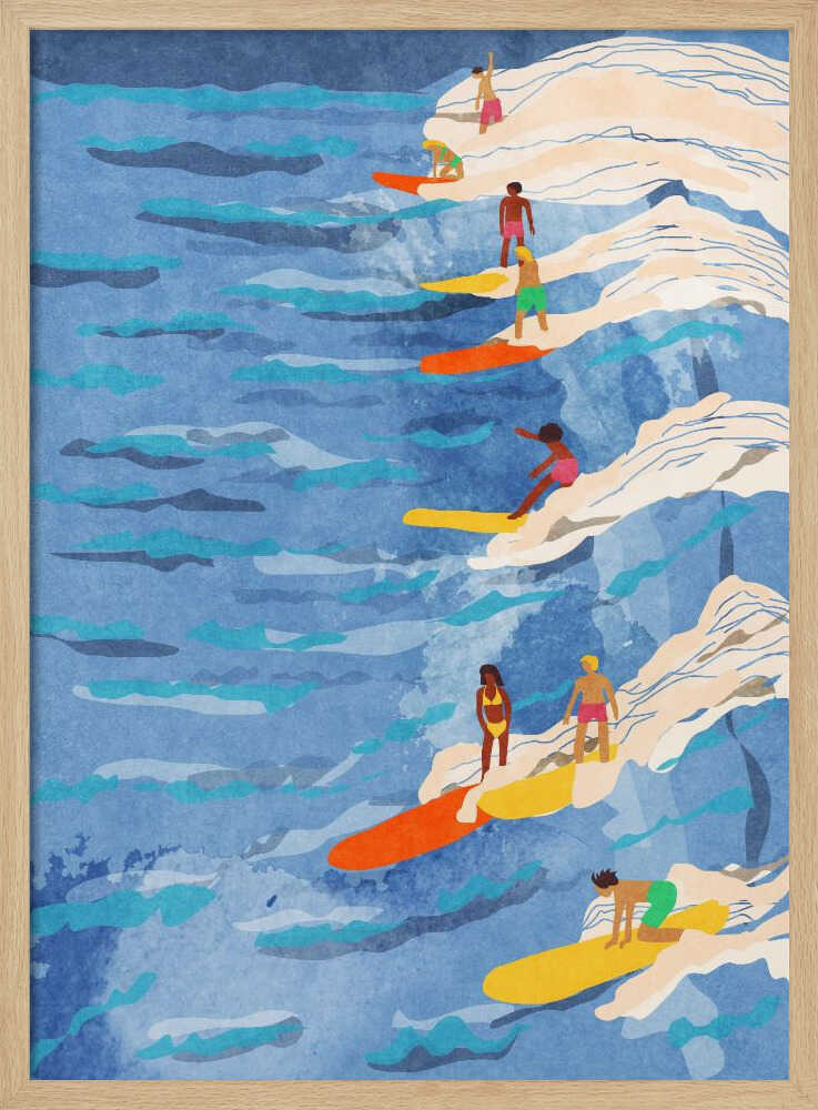 chilled surfing Art Print UK — Portrait Vibrant Wall Art — Living Room — Wall It All Prints