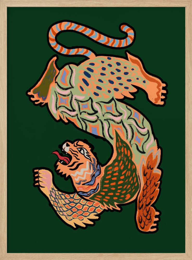 Asiantiger Green Art Print UK — Abstract Vibrant Wall Art — Living Room — Wall It All Prints