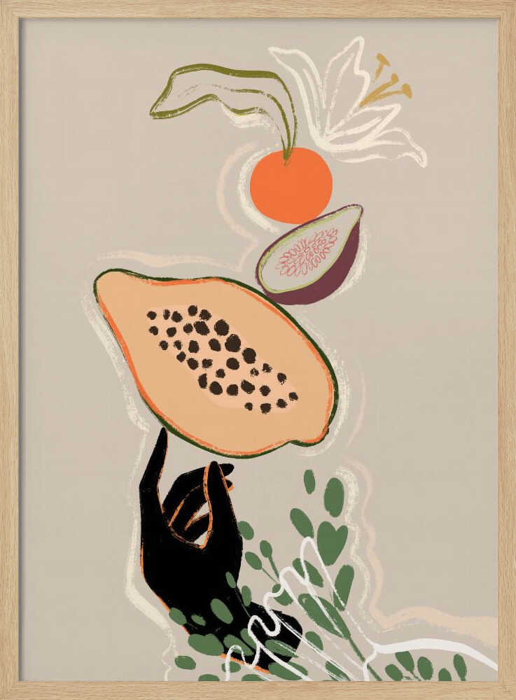 Balancing Fruits Art Print UK — Food Vibrant Wall Art — Kitchen — Wall It All Prints