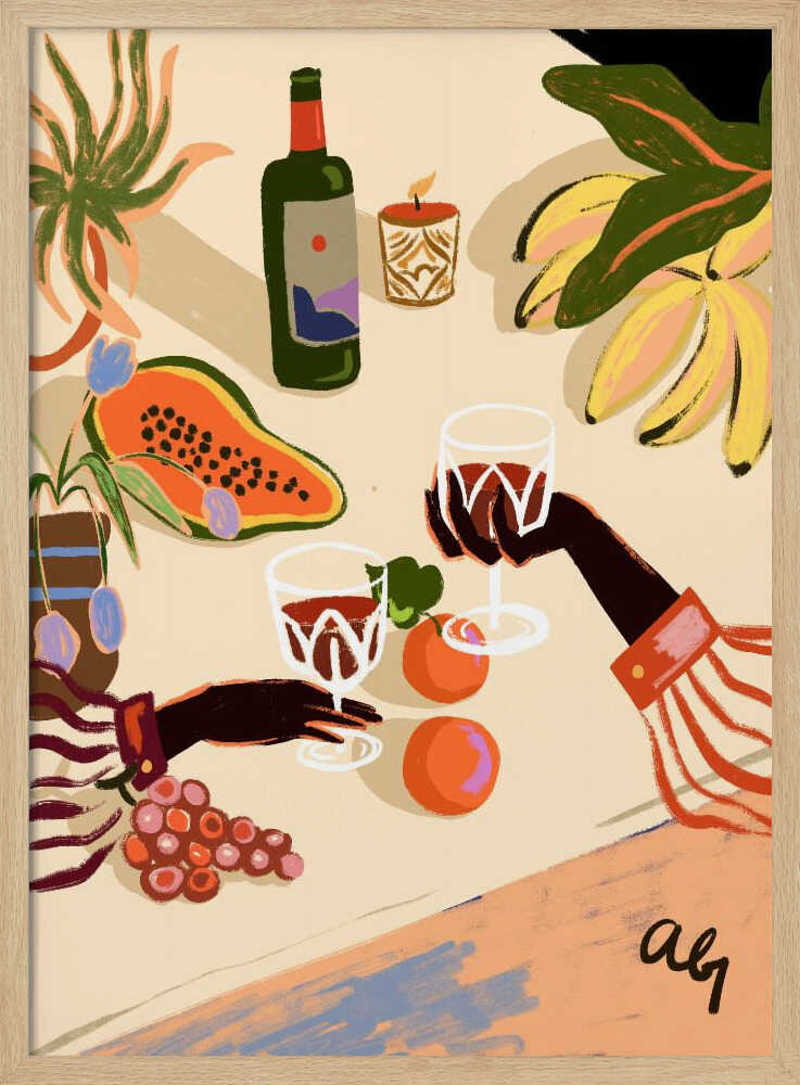 Cheers To You Art Print UK — Botanical Vibrant Wall Art — Kitchen — Wall It All Prints