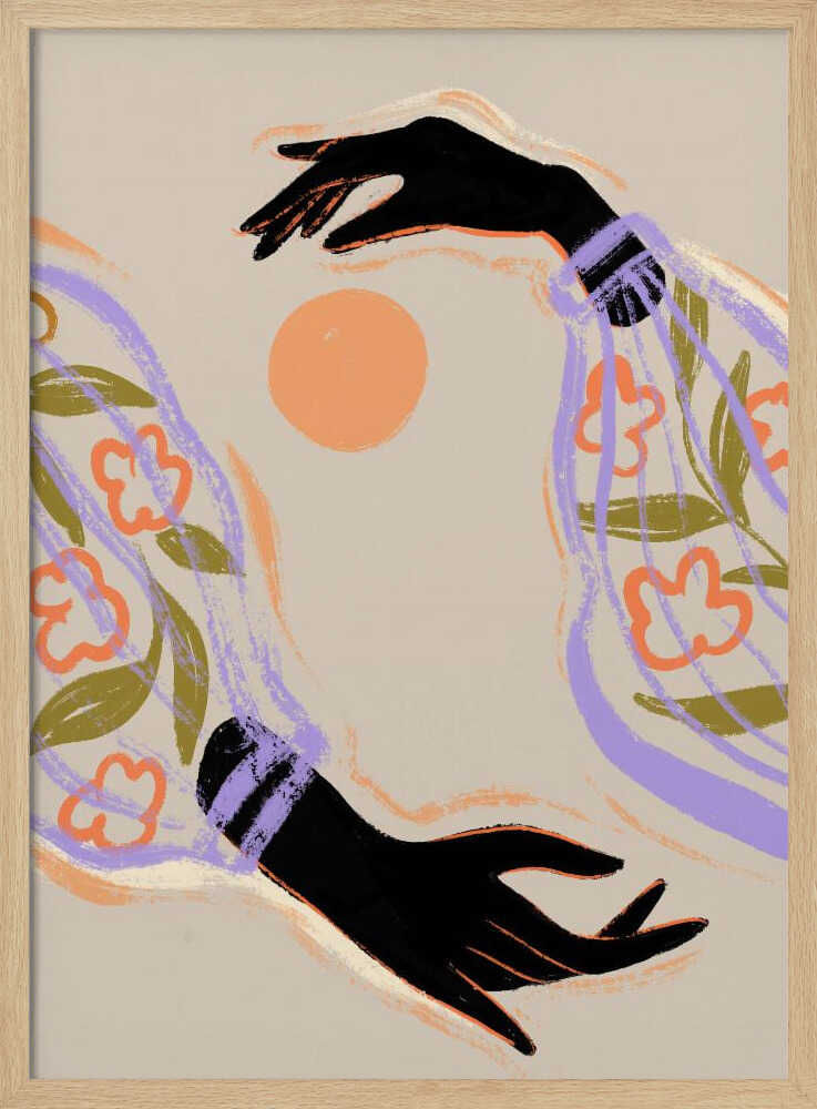 Embrace The Sun Art Print UK — Botanical Vibrant Wall Art — Living Room — Wall It All Prints