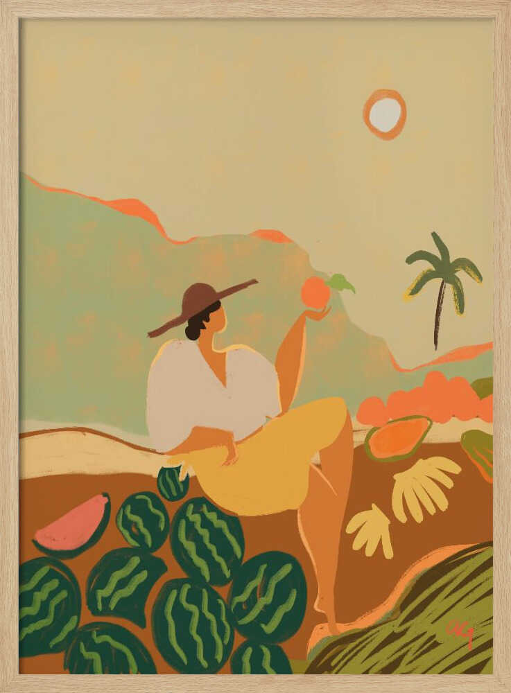 Farmer Guava Art Print UK — Japanese Calm Wall Art — Bedroom — Wall It All Prints
