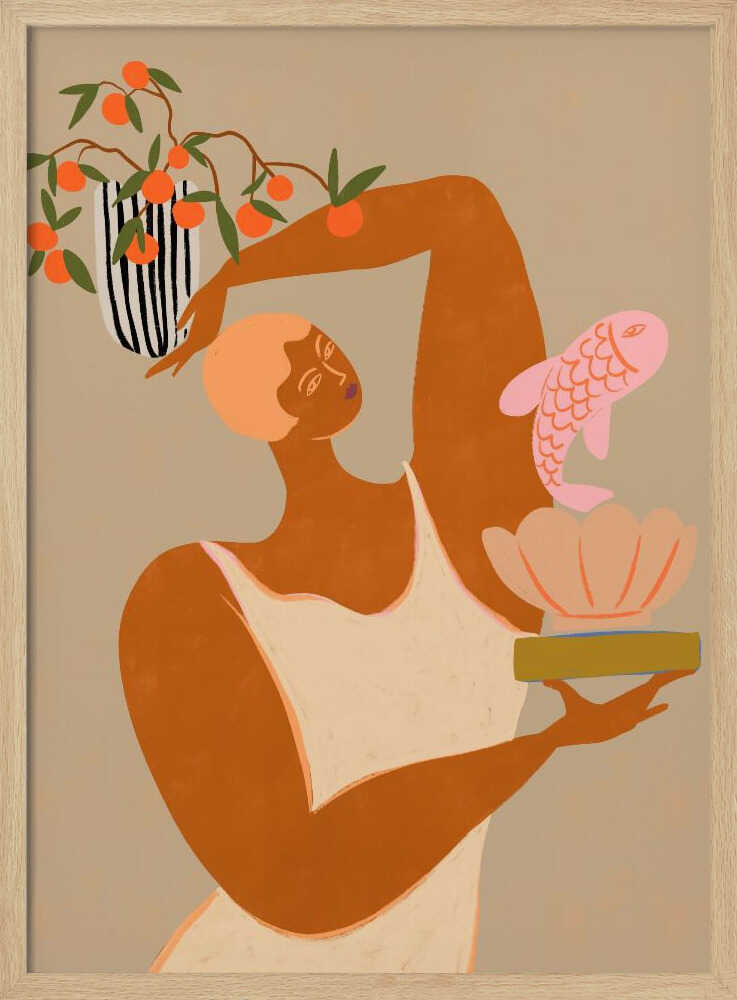 Fish And Oranges Art Print UK — Animal Vibrant Wall Art — Kitchen — Wall It All Prints