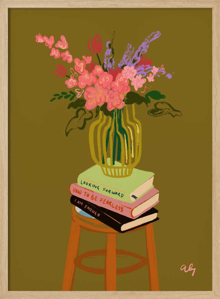 Floral Vase Art Print UK — Botanical Vibrant Wall Art — Living Room — Wall It All Prints