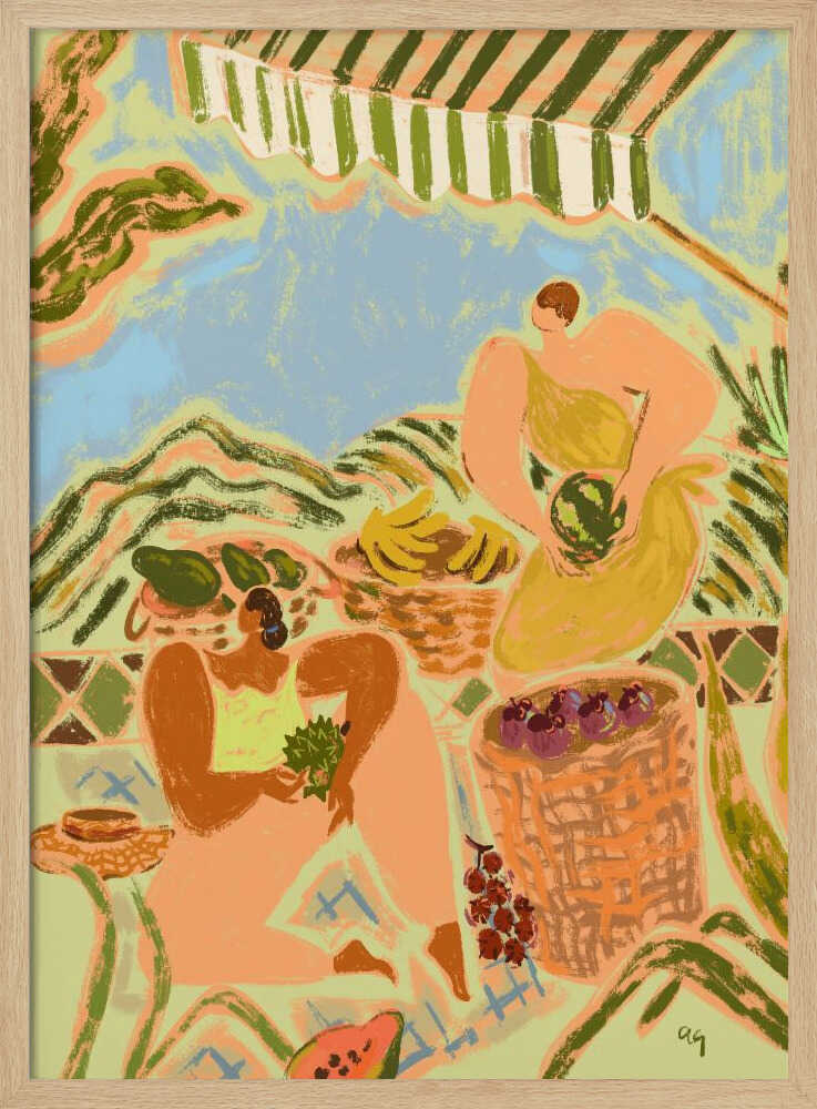 Fruit Stand Art Print UK — Abstract Vibrant Wall Art — Kitchen — Wall It All Prints