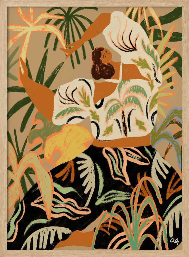 Nature Embrace Art Print UK — Botanical Vibrant Wall Art — Living Room — Wall It All Prints