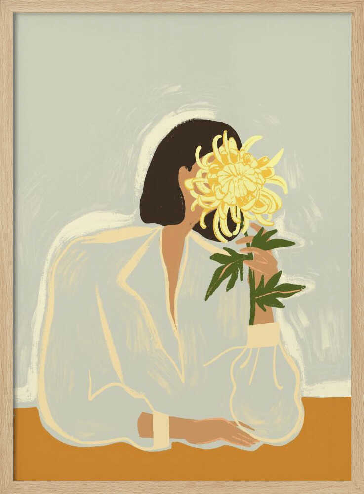 Thecrysanthemum Art Print UK — Botanical Vibrant Wall Art — Living Room — Wall It All Prints