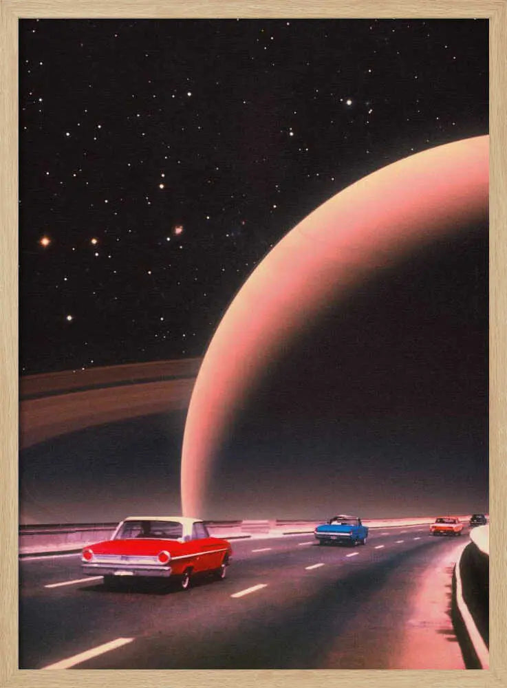 Saturn Traffic Art Print UK — Vintage Vibrant Wall Art — Bathroom — Wall It All Prints