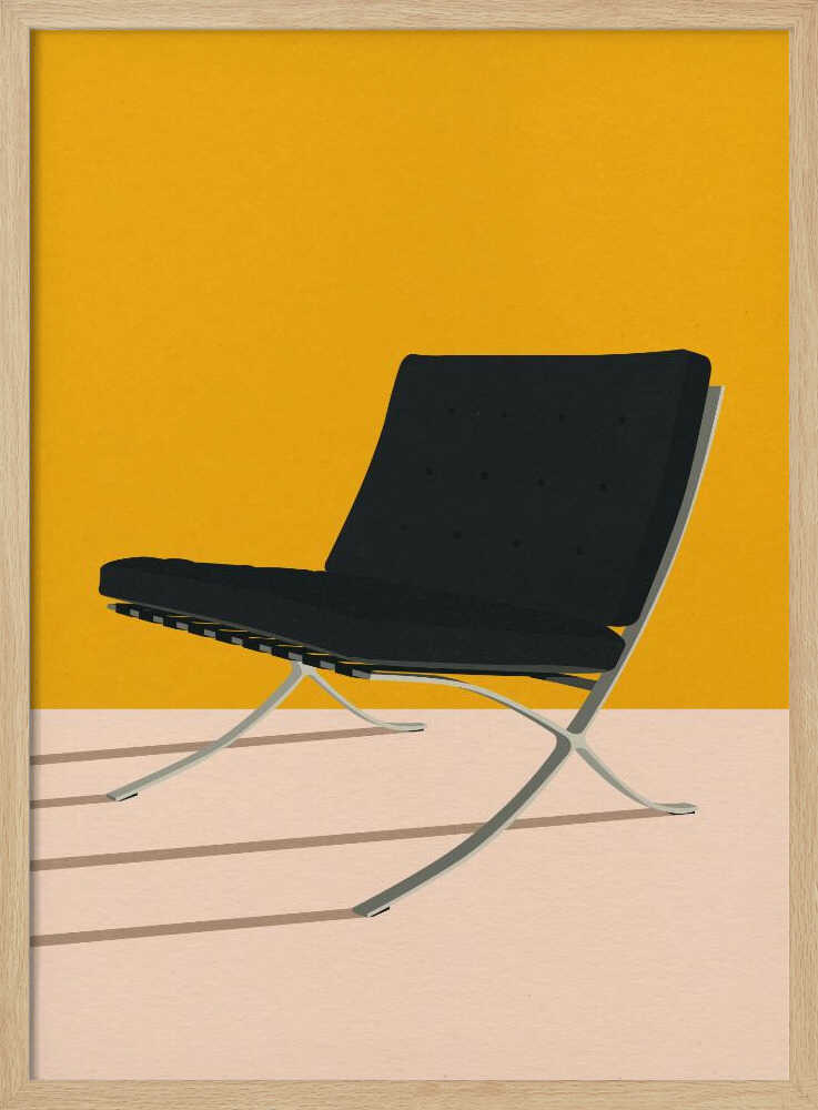 Barcelona Chair By Mies Van Der Rohe Art Print UK — Abstract Vibrant Wall Art — Bathroom — Wall It All Prints