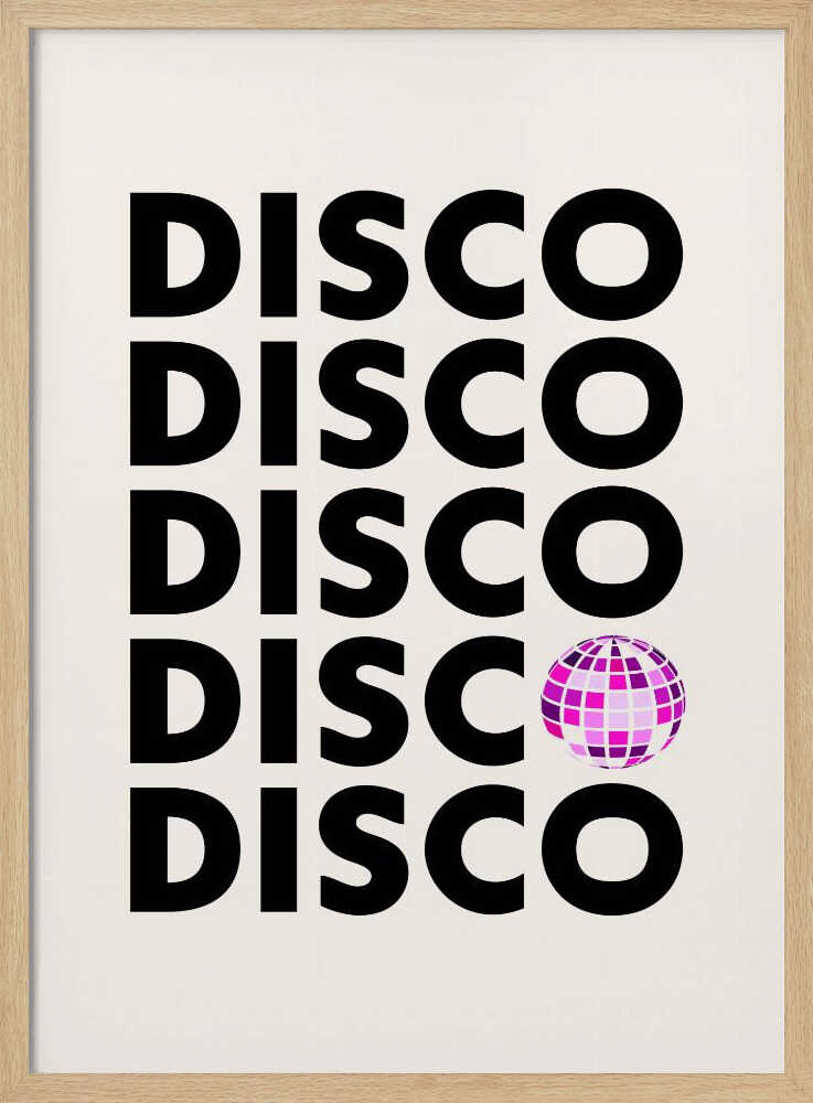 Pink Disco Party Art Print UK — Portrait Vibrant Wall Art — Living Room — Wall It All Prints