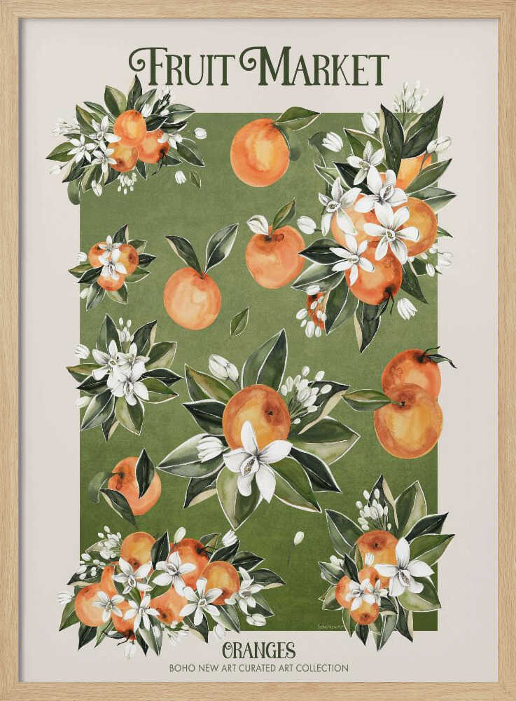 Citrus Blossom Harvest Art Print UK — Botanical Vibrant Wall Art — Kitchen — Wall It All Prints