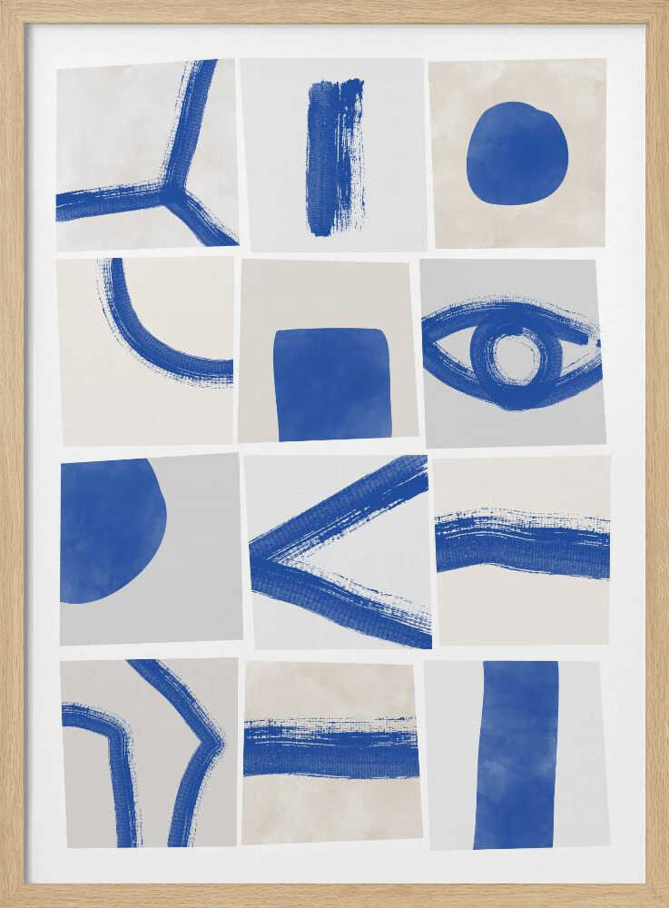 Blue Abstract Shapes Grid