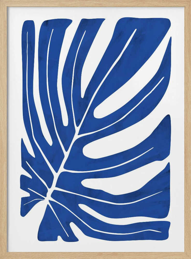 Deep Blue Monstera Art Print UK — Botanical Vibrant Wall Art — Office — Wall It All Prints