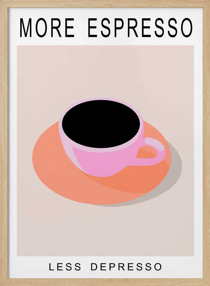 More Espresso Less Depresso Art Print UK — Abstract Vibrant Wall Art — Kitchen — Wall It All Prints