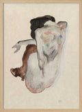 Crouching Nude In Shoes and Black Stockings 1912