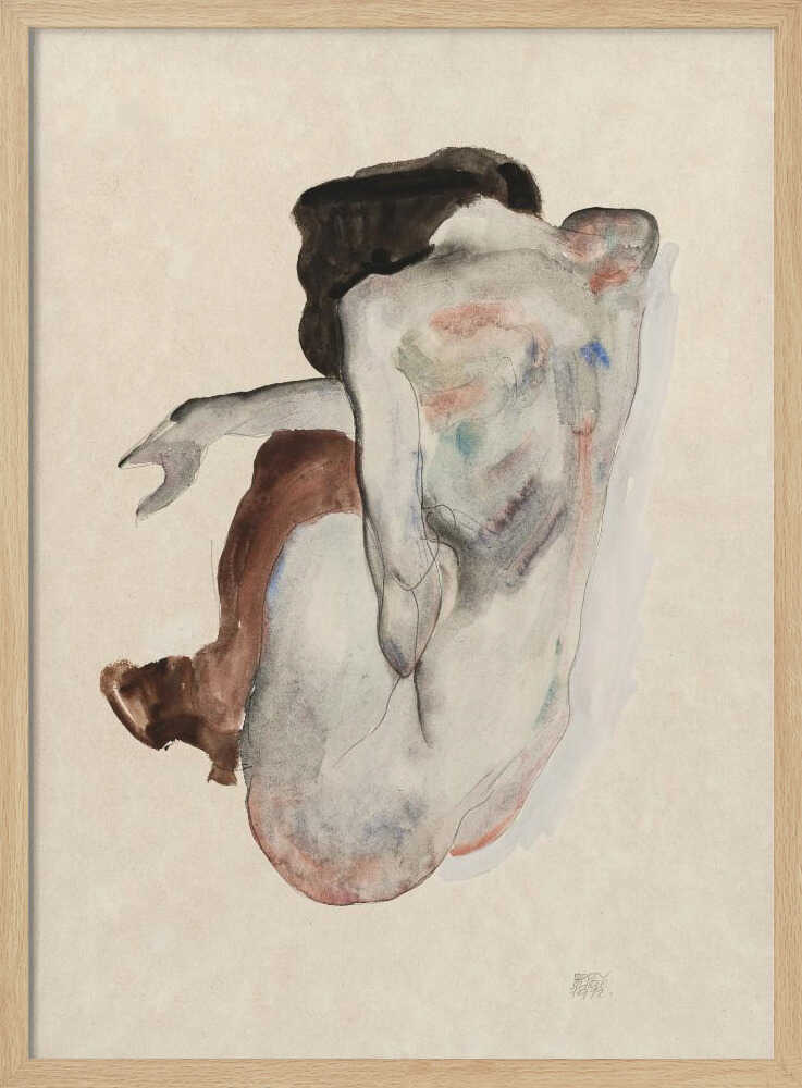Crouching Nude In Shoes and Black Stockings 1912