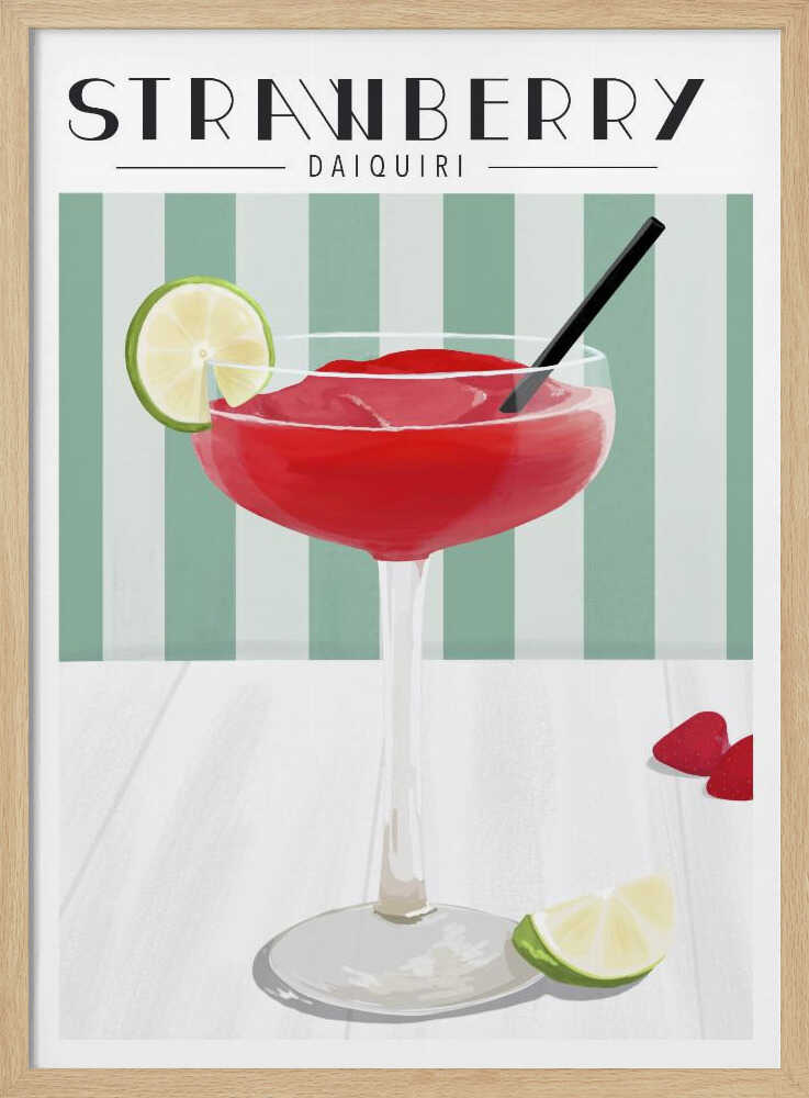 Frozen Strawberry Daiquiri Art Print UK — Food Fresh Wall Art — Kitchen — Wall It All Prints