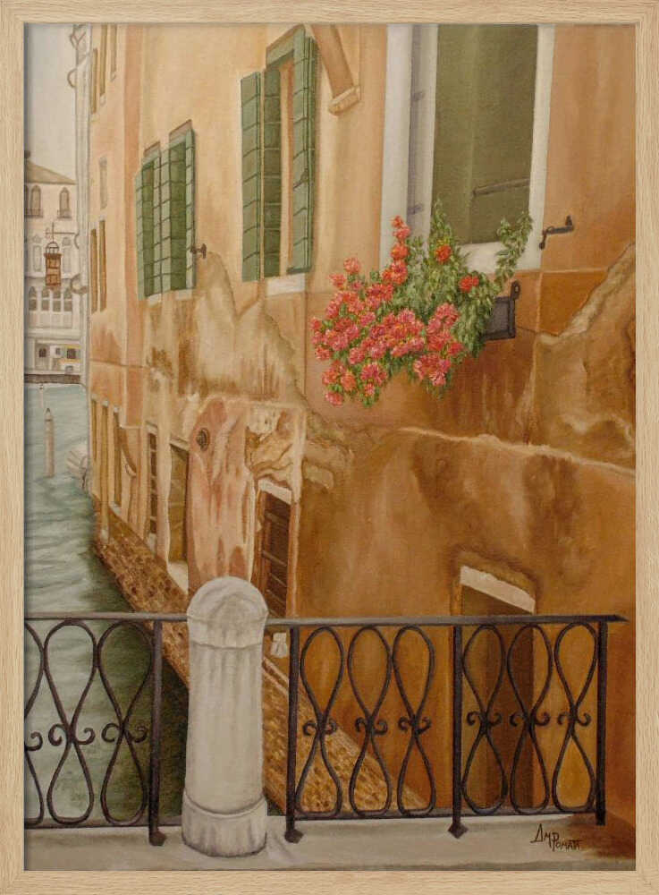 Venice Canal Flowers Art Print UK — Abstract Vibrant Wall Art — Living Room — Wall It All Prints