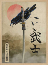 Samurai Crow Red Sun Art Print UK — Japanese Vibrant Wall Art — Living Room — Wall It All Prints