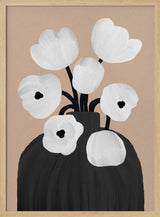 White Blooms Black Vase